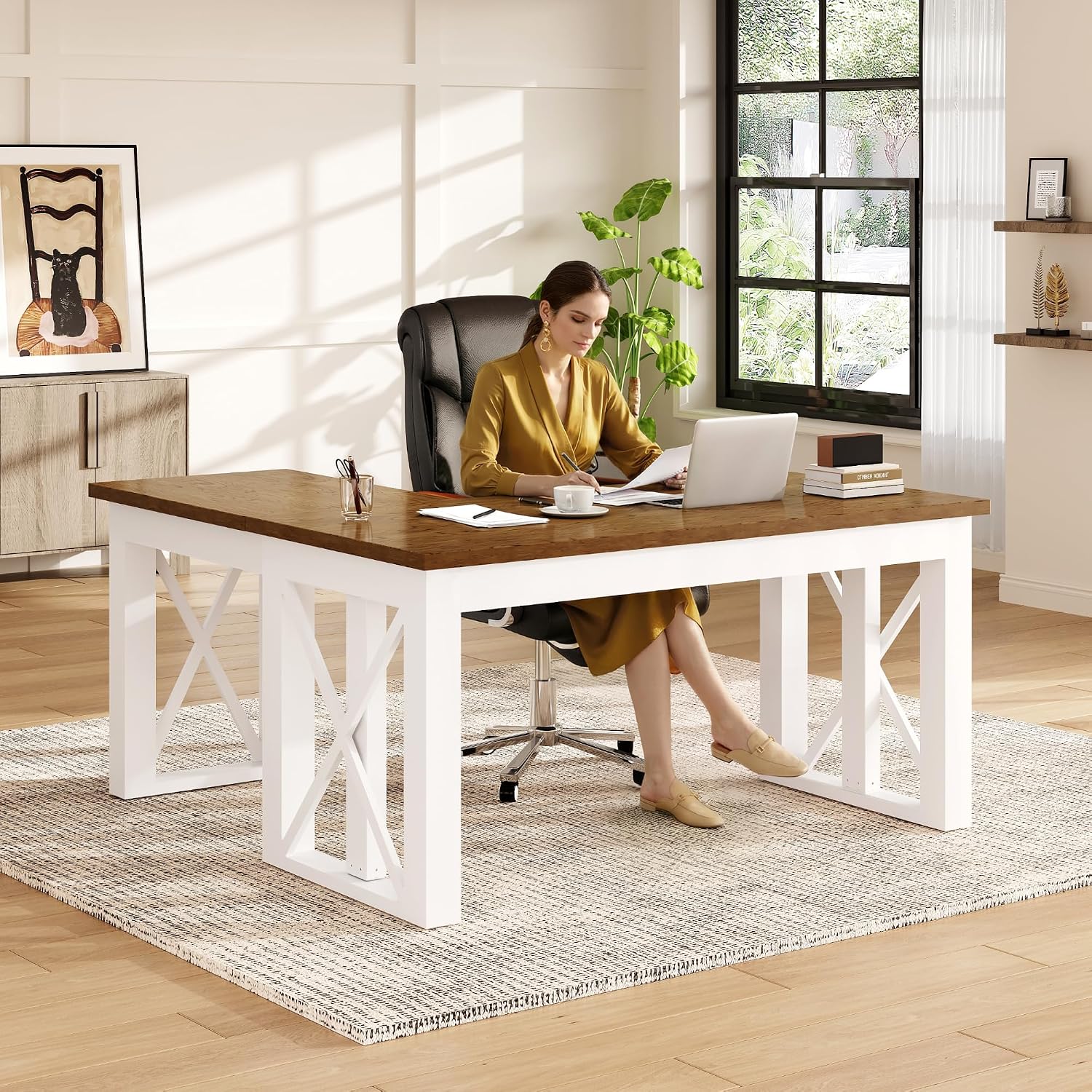 L Shaped Standing Desk with Dr - Desk Setup L Shaped ulasan dan harga